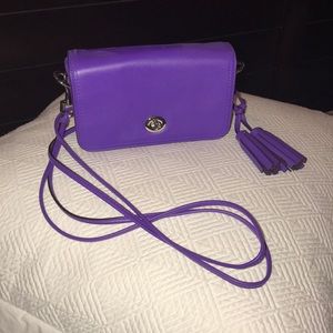 Coach purple leather crossbody
